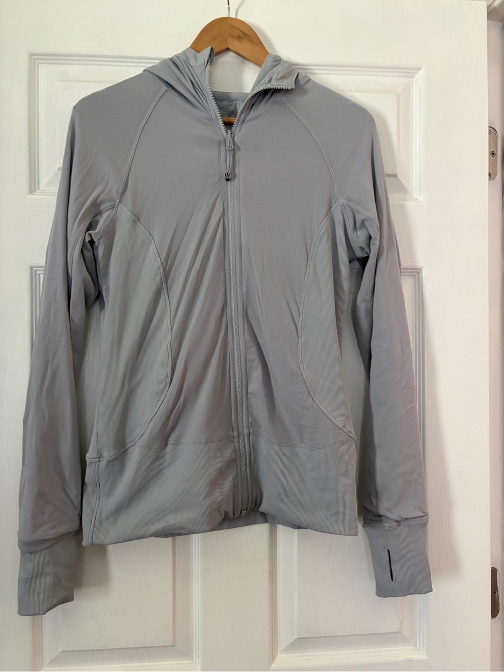 lululemon athletica Light Gray Hooded Zip Jacket